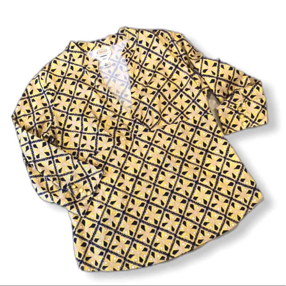 Talbots Batik Print Cotton Blouse